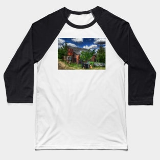 Rats Castle Farm Corrugated Barn Baseball T-Shirt